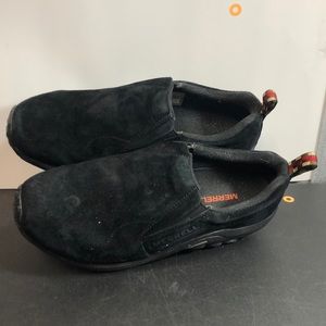 MERRELL BLACK SUEDE LEATHER JUNGLE MOCCASINS 9WIDE